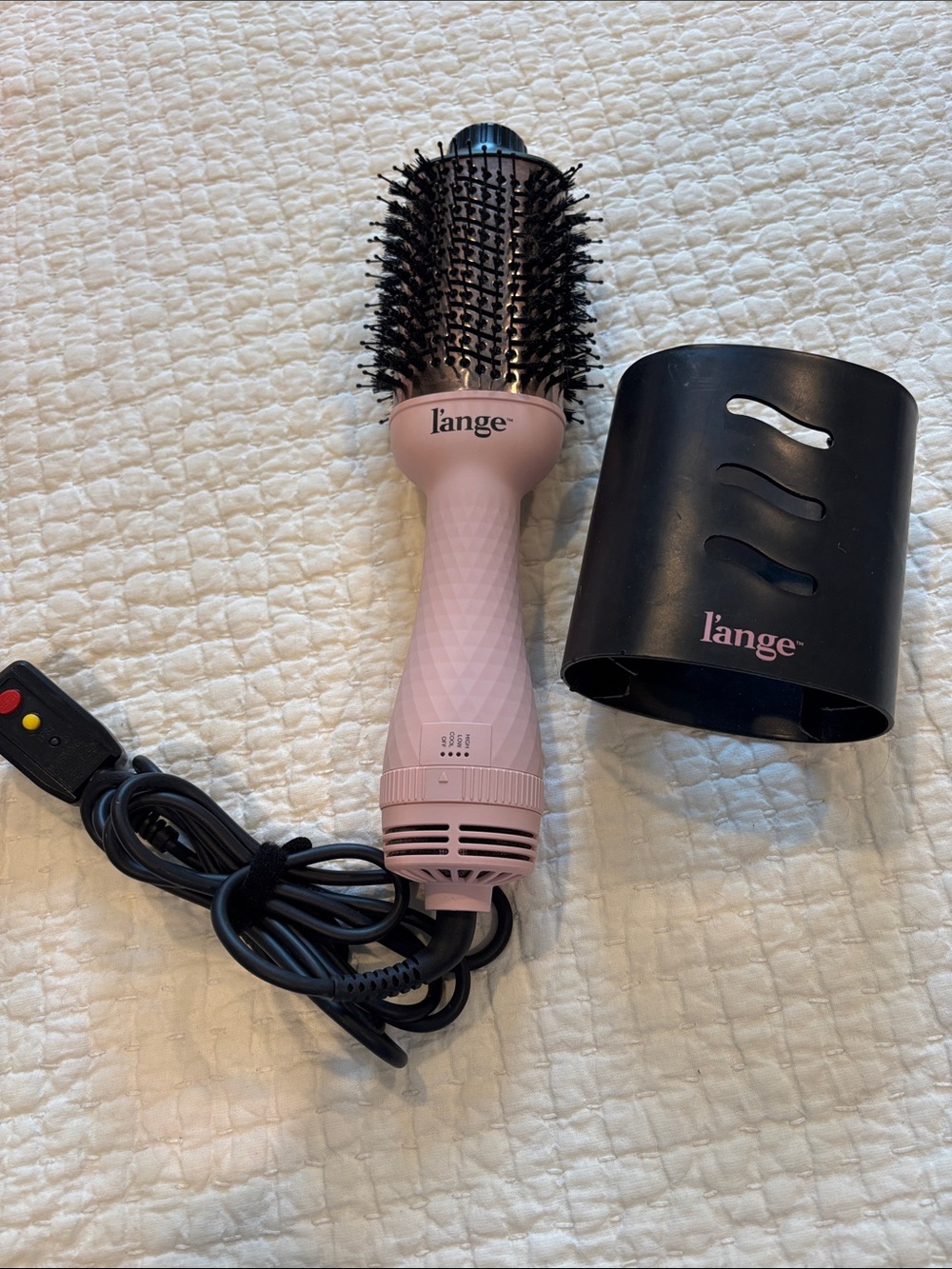 Lange Pink Hot Air Round Brush Styler with Black holder